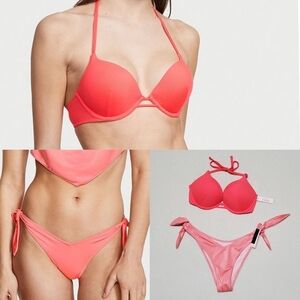Victoria's Secret Bombshell Push-Up Bikini Top Brazilian Side-Tie Bikini Bottom